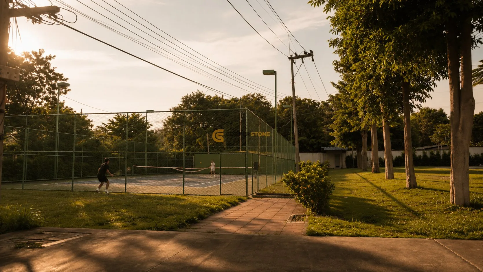 Tennis at golden hour